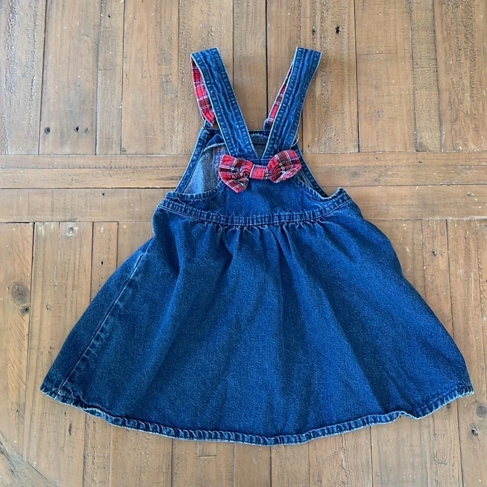 Oshkosh vintage plaid jean jumper